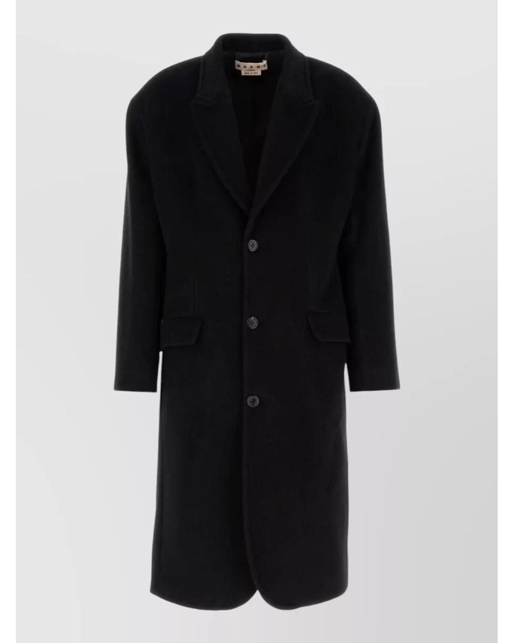 Marni Black Wool Blend Coat for men