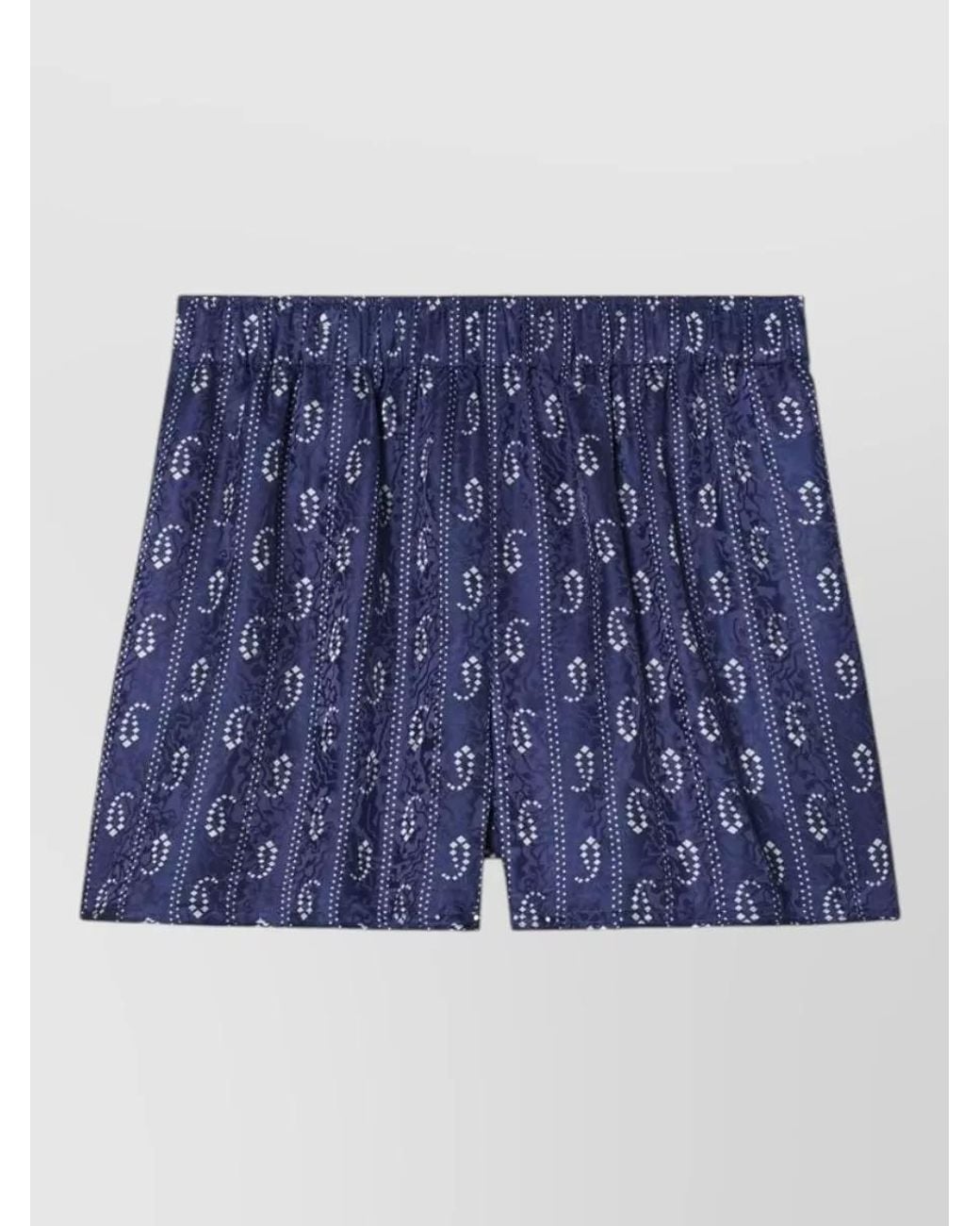 Tory Burch Blue Printed Satin Shorts