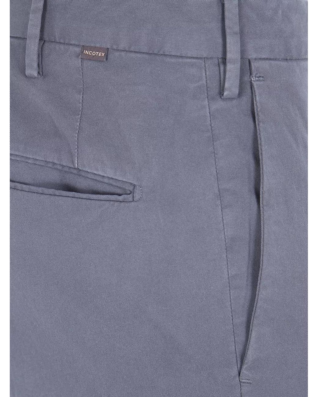 Incotex Gray Straight-Leg Chino Trousers for men