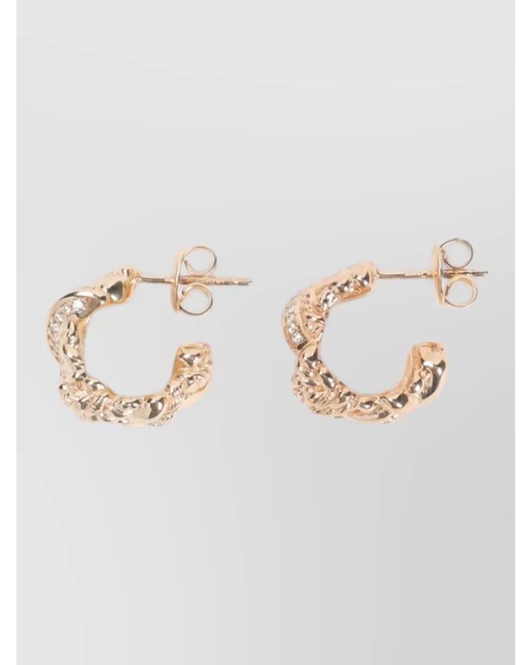 Bottega Veneta Natural Crystal-Embellished Hoop Earrings