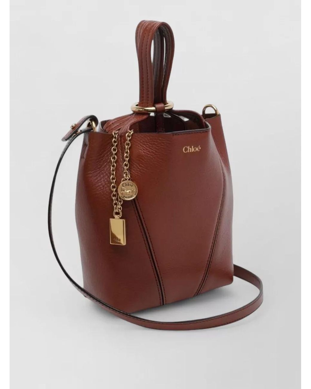 Chloé Red Spin Small Leather Bucket Bag