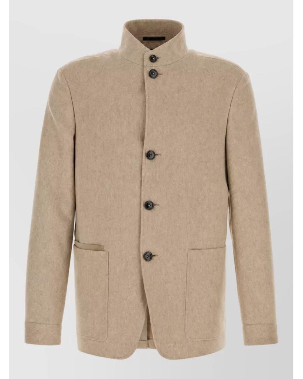 Zegna Natural Cashmere Single Breasted Coat for men