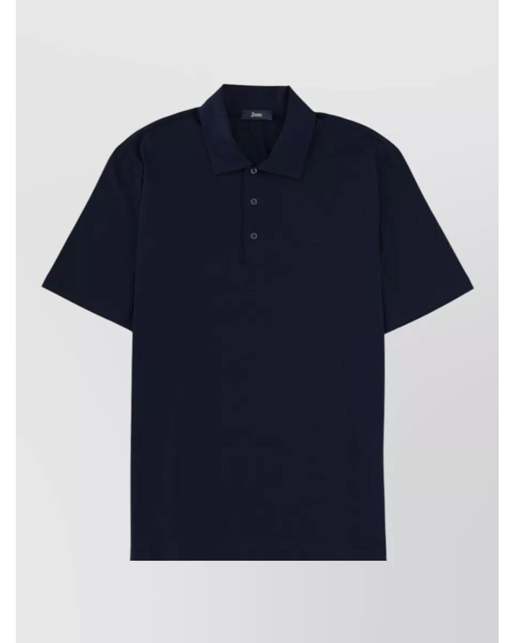 Herno Blue Cotton Regular-Fit Short-Sleeve Polo Shirt for men