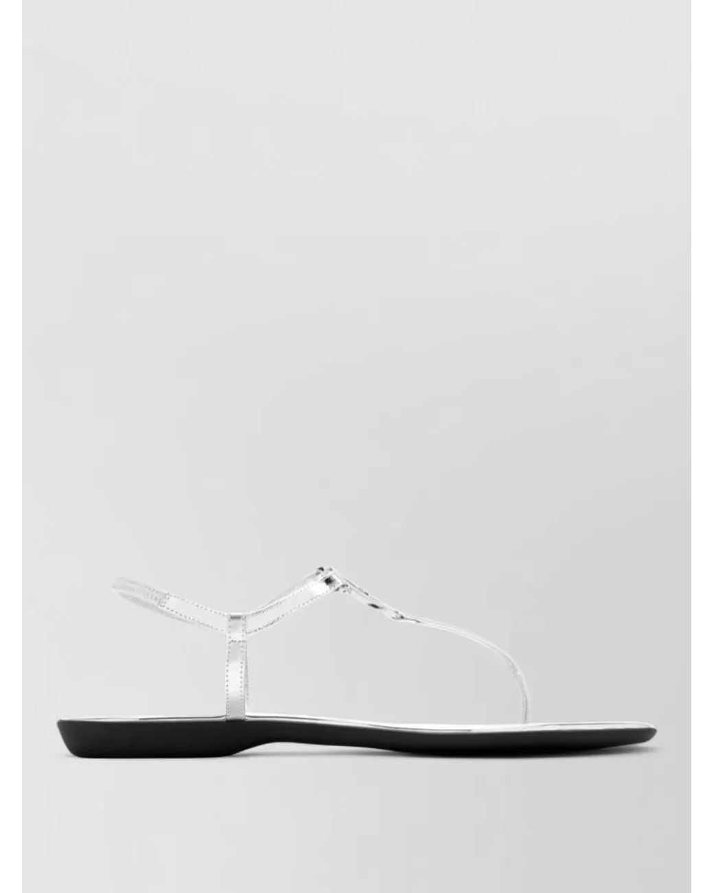 Gucci White Leather Thong Sandals