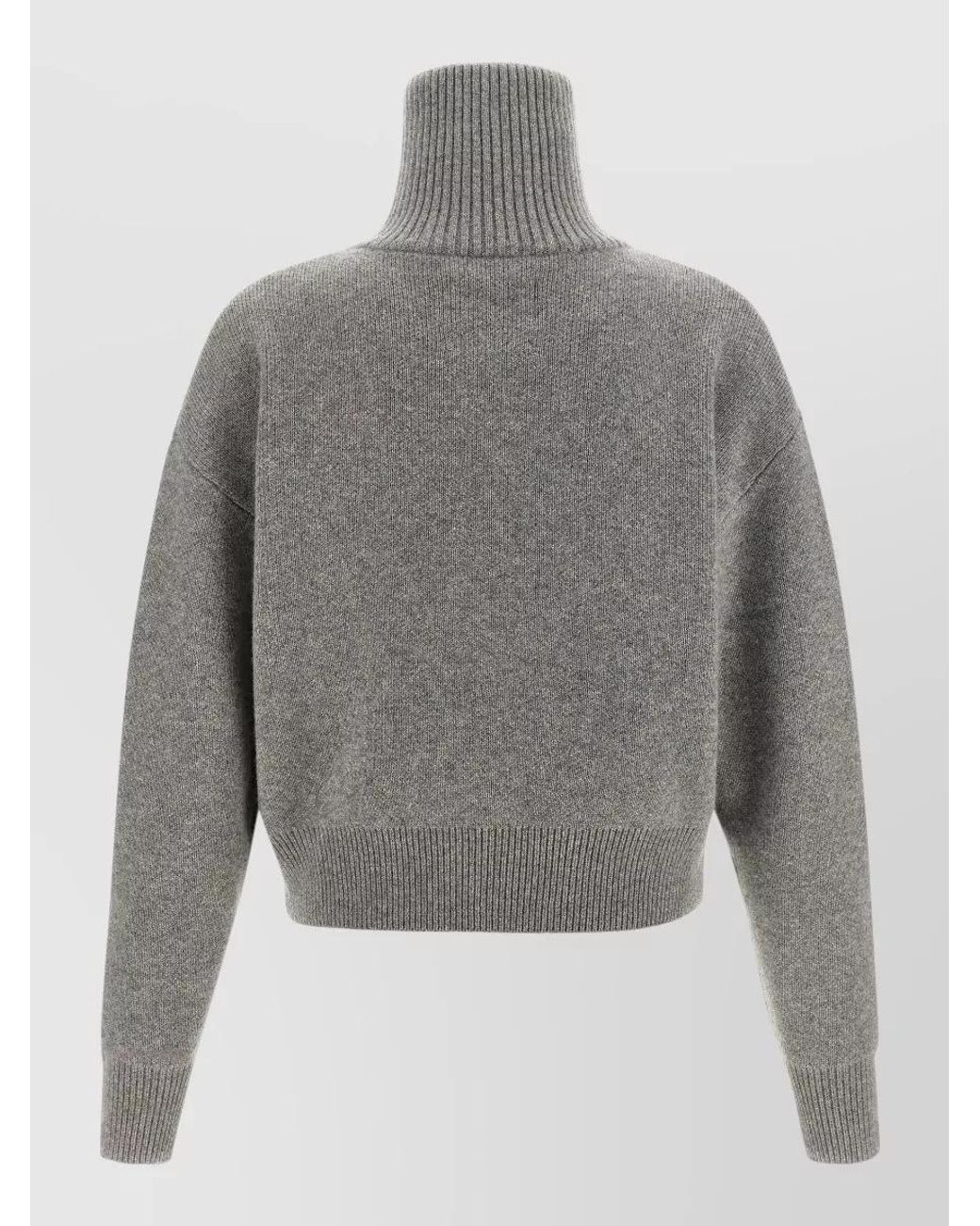 Extreme Cashmere Gray Cashmere Ribbed High Neck Cropped Bomber Jacket for men