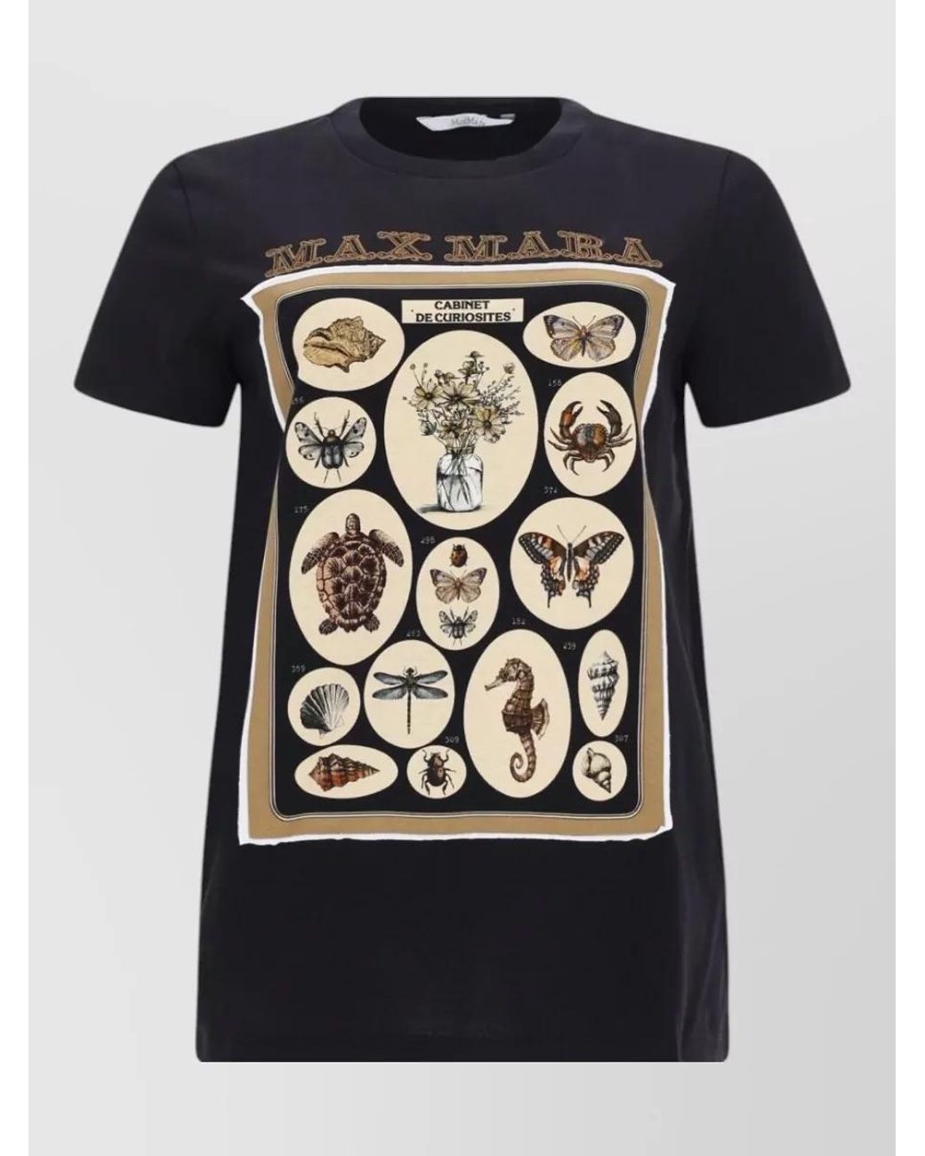Max Mara Black Printed Cotton T-Shirt