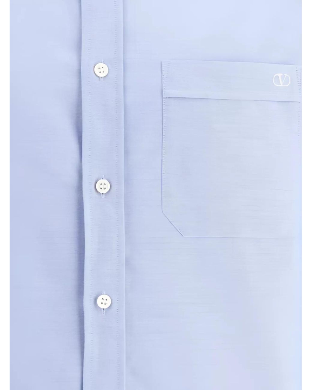 Valentino Blue Cotton Button-Down Shirt for men