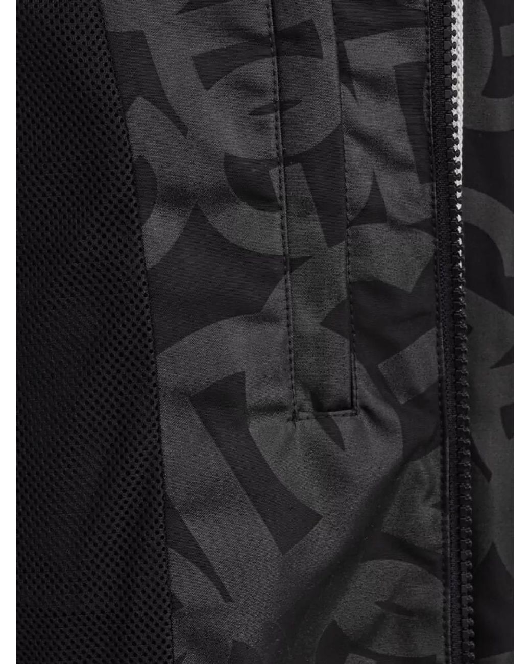 Dolce & Gabbana Black Logo-Print Track Jacket for men