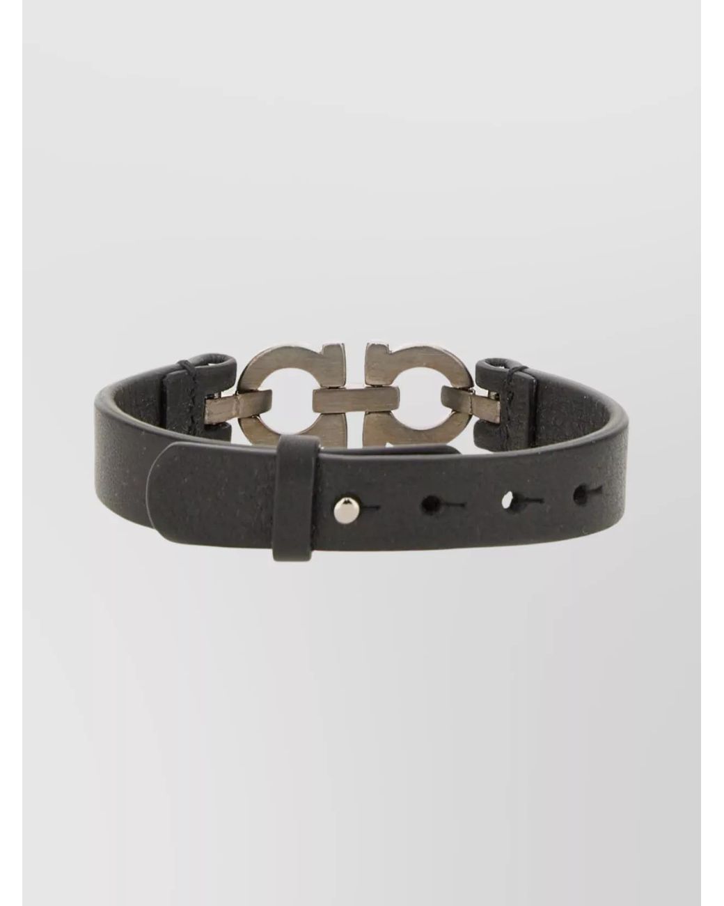 Ferragamo Multicolor Leather Double Gancini Bracelet for men