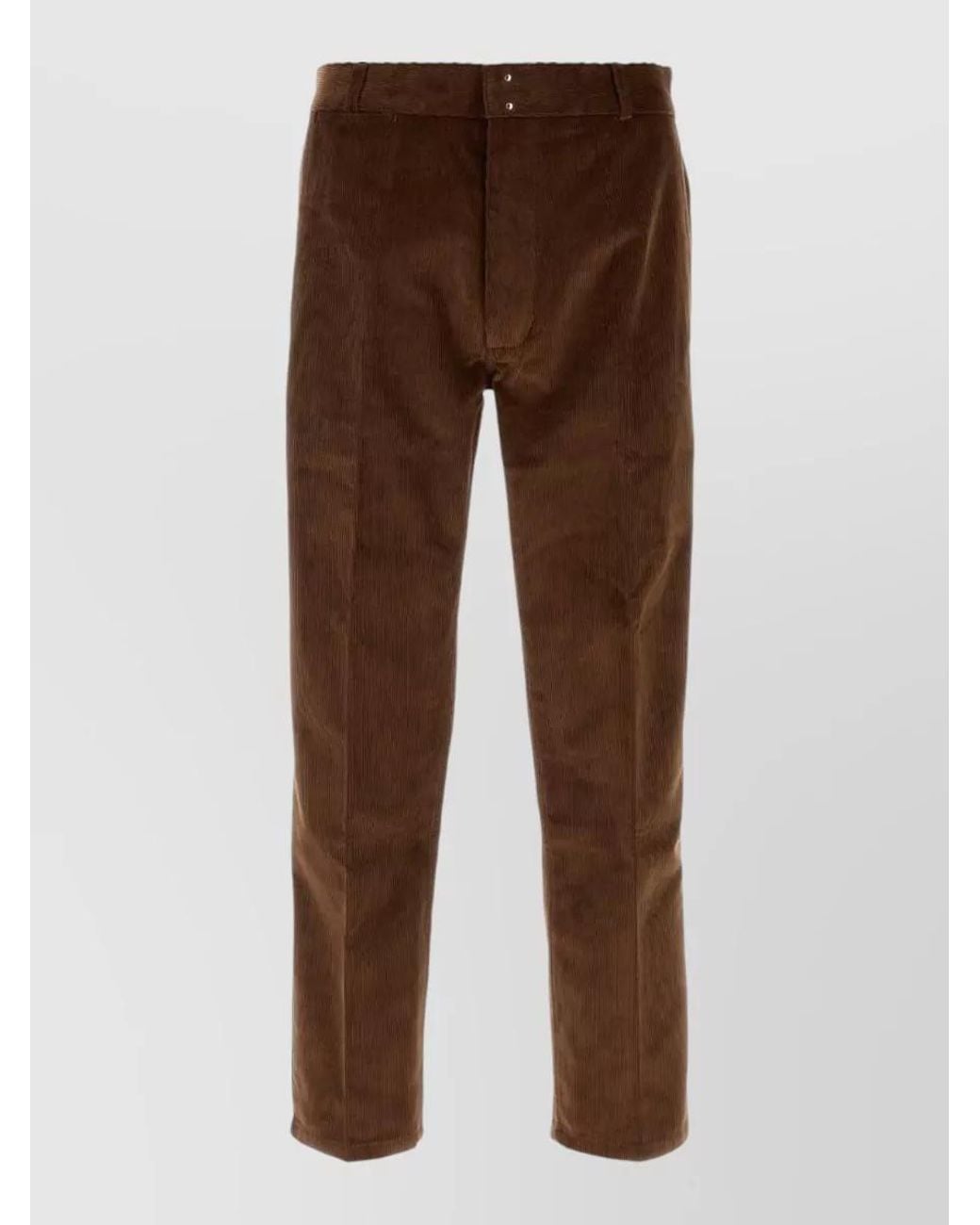 AMI Brown Cotton Straight-Leg Corduroy Trousers for men