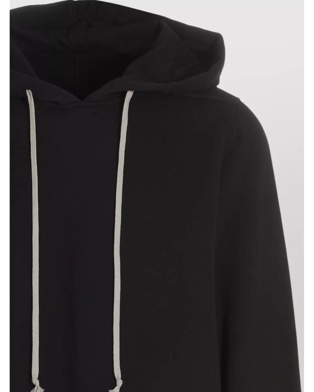 Rick Owens Black Cotton Oversized Hooded Jacket for men
