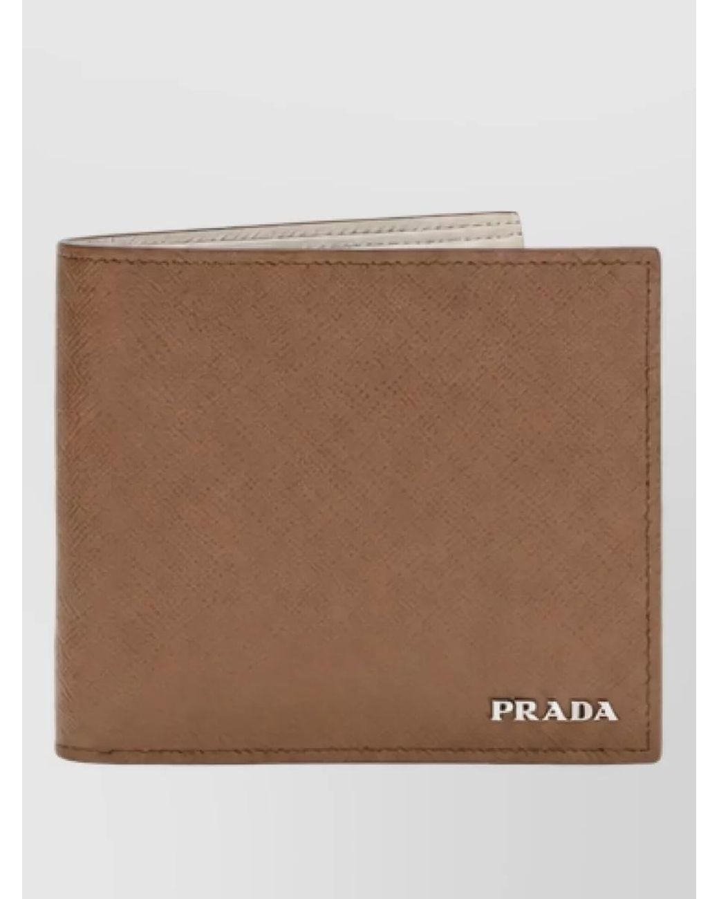 Prada Brown Calf Leather Wallet for men