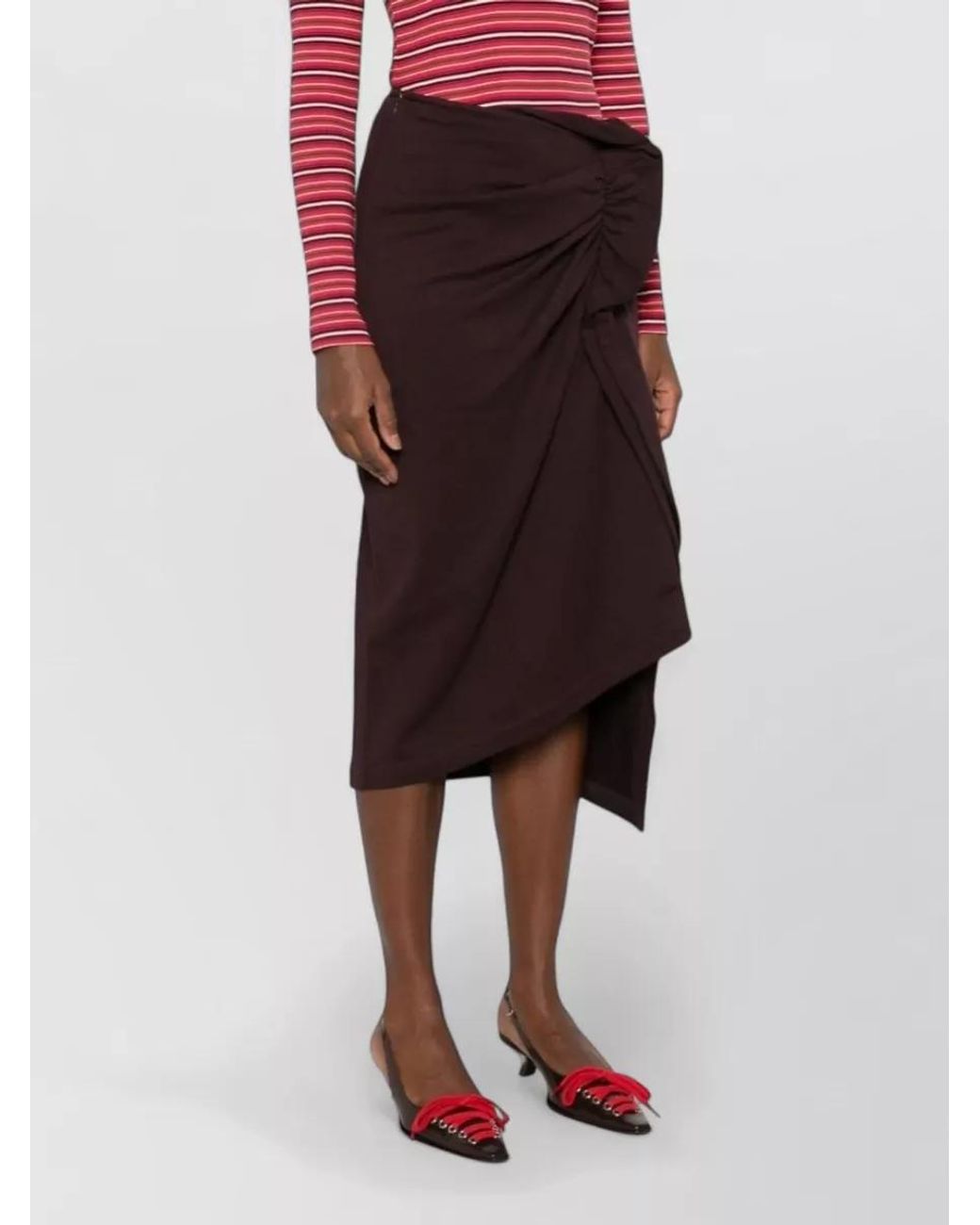 Dries Van Noten Purple High-Rise Midi Skirt