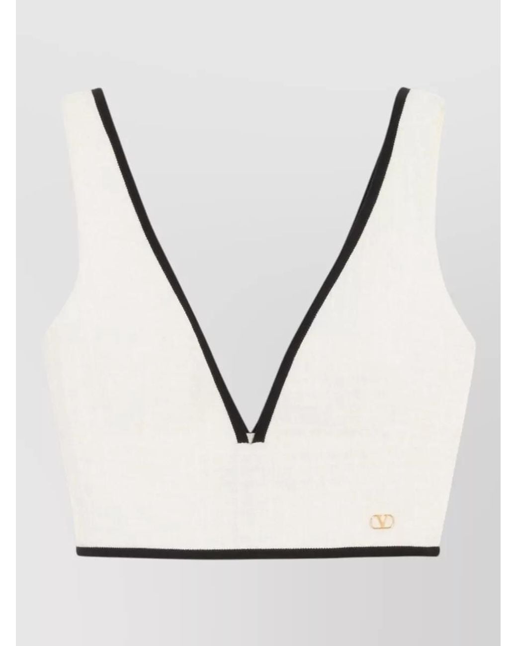 Valentino White Cotton Fitted Skirt