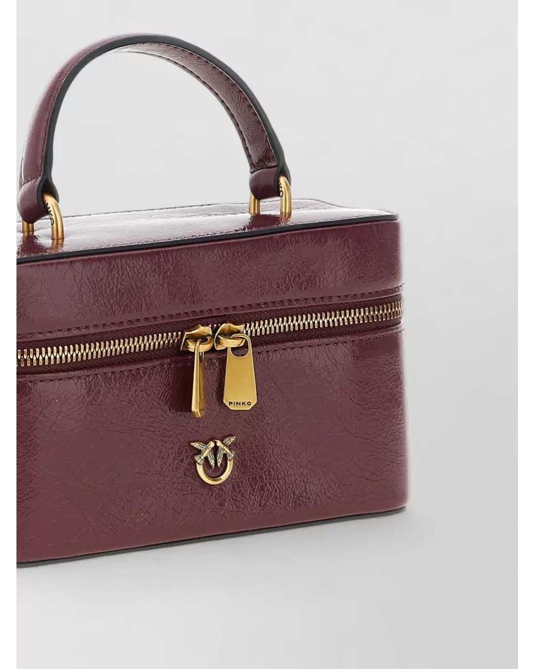 Pinko Purple Mini Quilted Calf Leather Crossbody Bag