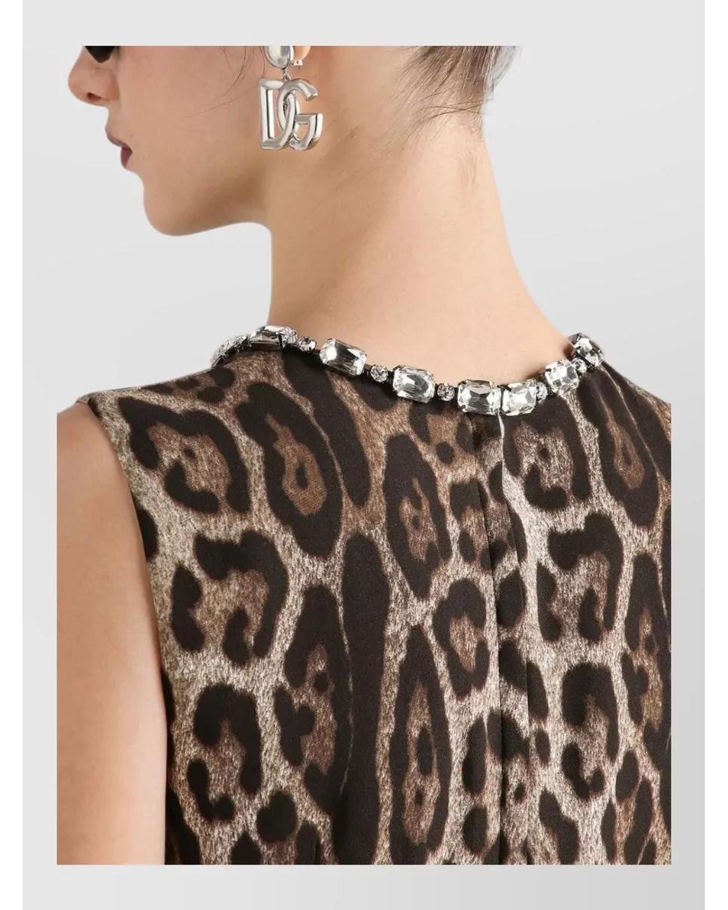 Dolce & Gabbana Brown Printed Mini Dress