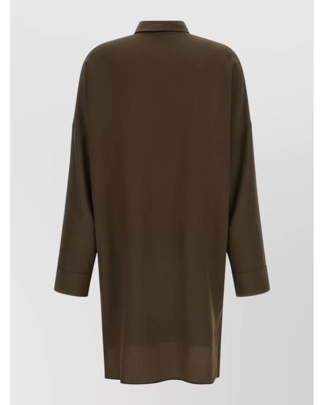 Tom Ford Green Silk Long-Sleeve Asymmetric Tunic Midi Dress