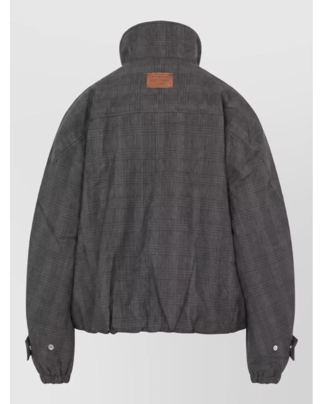 Acne Gray Checked Parka Coat