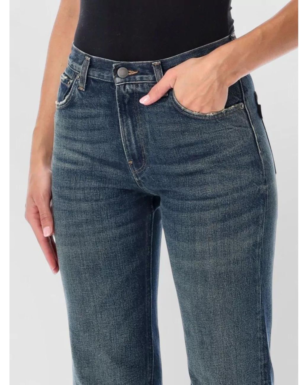 Haikure Blue Denim Straight-Leg Jeans
