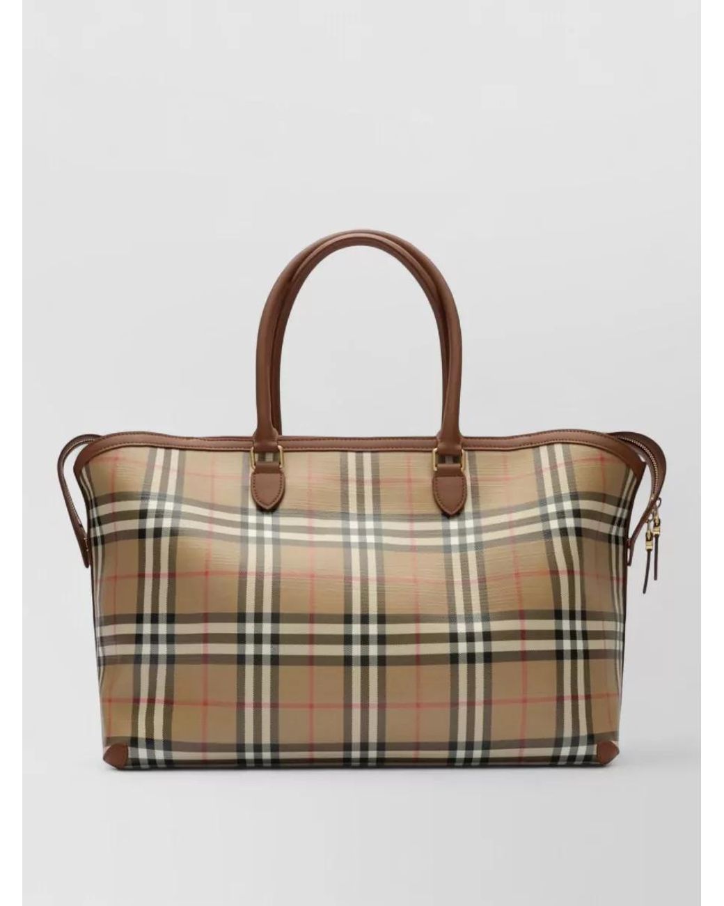 Burberry Metallic Check Medium Canvas Tote Bag