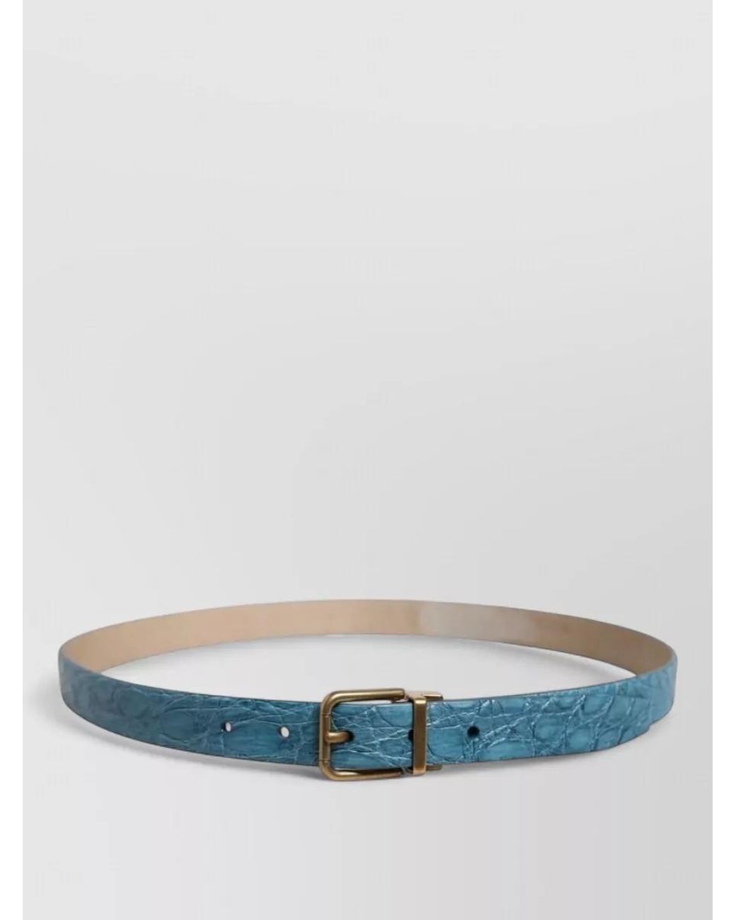 Dolce & Gabbana Blue Caiman Leather Belt for men