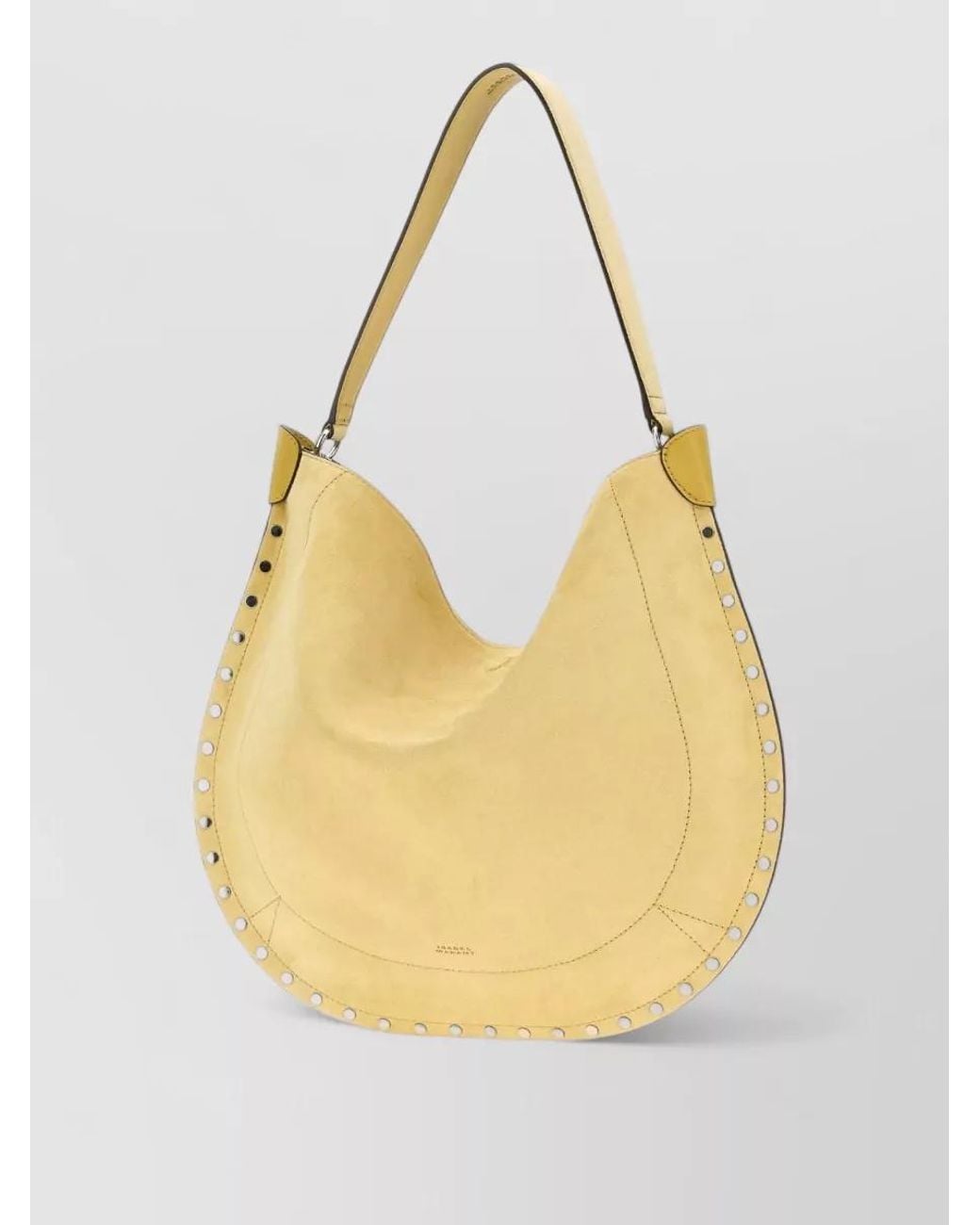 Isabel Marant Yellow Oskan Moon Suede Leather Shoulder Bag