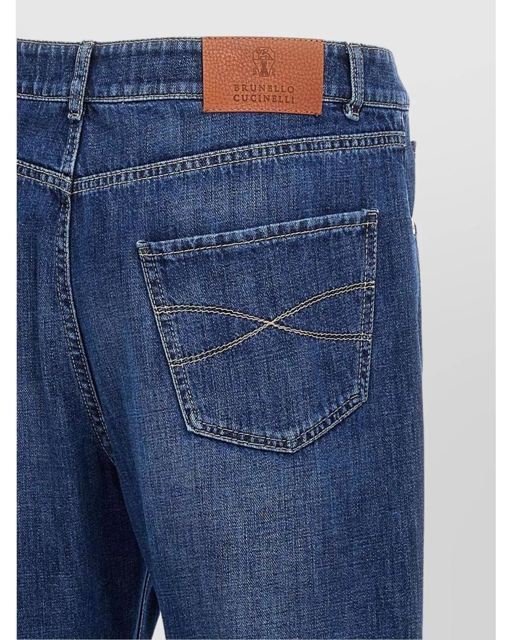 Brunello Cucinelli Blue Denim Leisure-Fit Straight-Leg Jeans for men