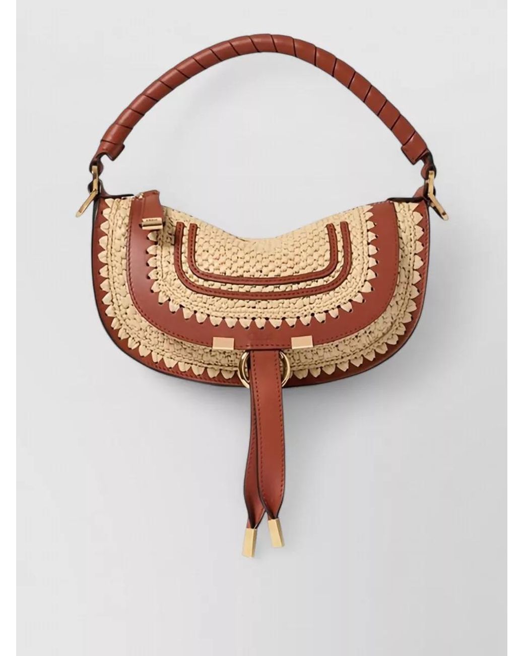 Chloé White Marcie Mini Raffia-Effect Clutch Bag