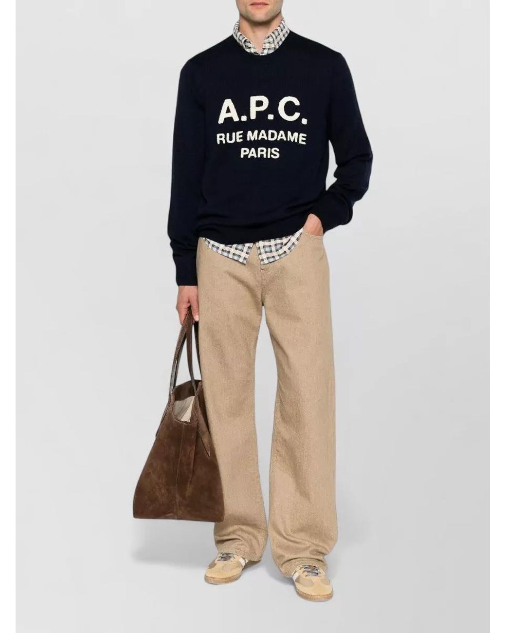 A.P.C. Blue Virgin Wool Crewneck Sweater for men