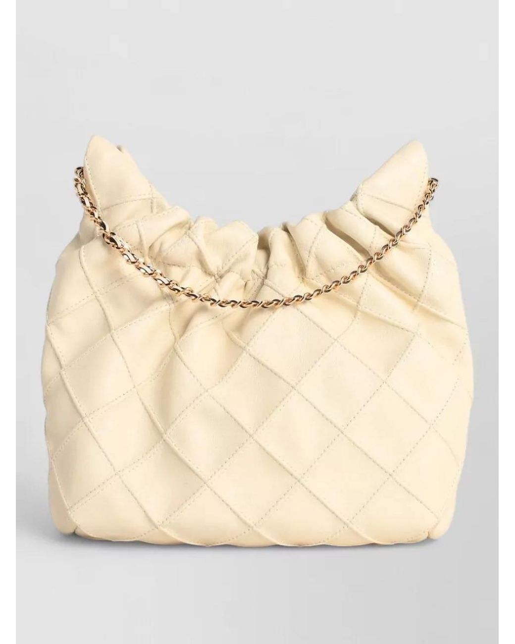 Tory Burch Natural Fleming Mini Leather Shoulder Bag
