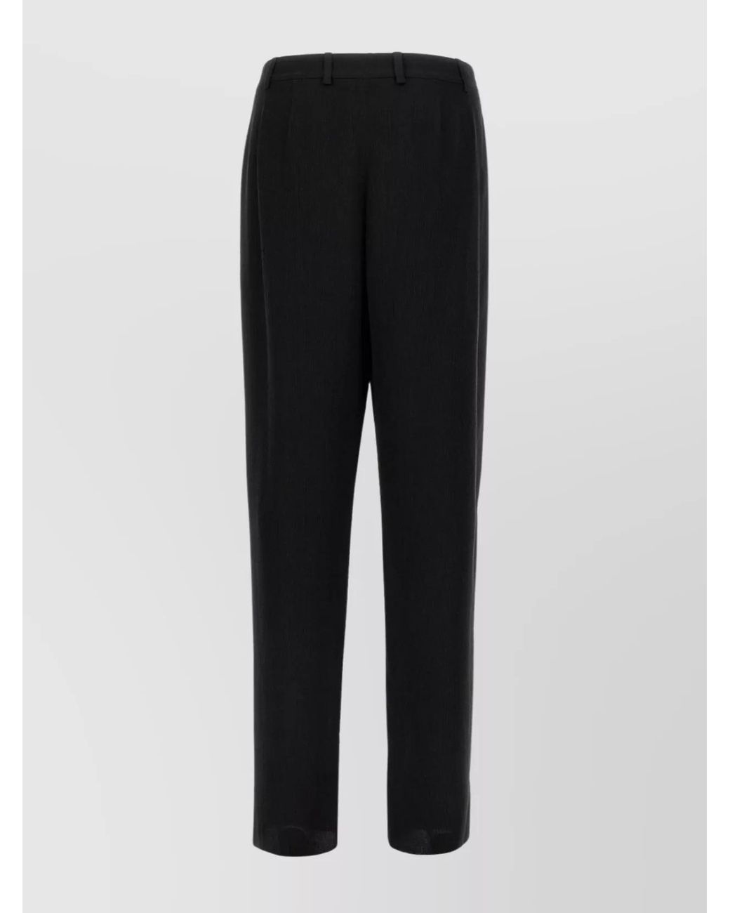 Saint Laurent Black Silk Wide-Leg Tailored Trousers for men