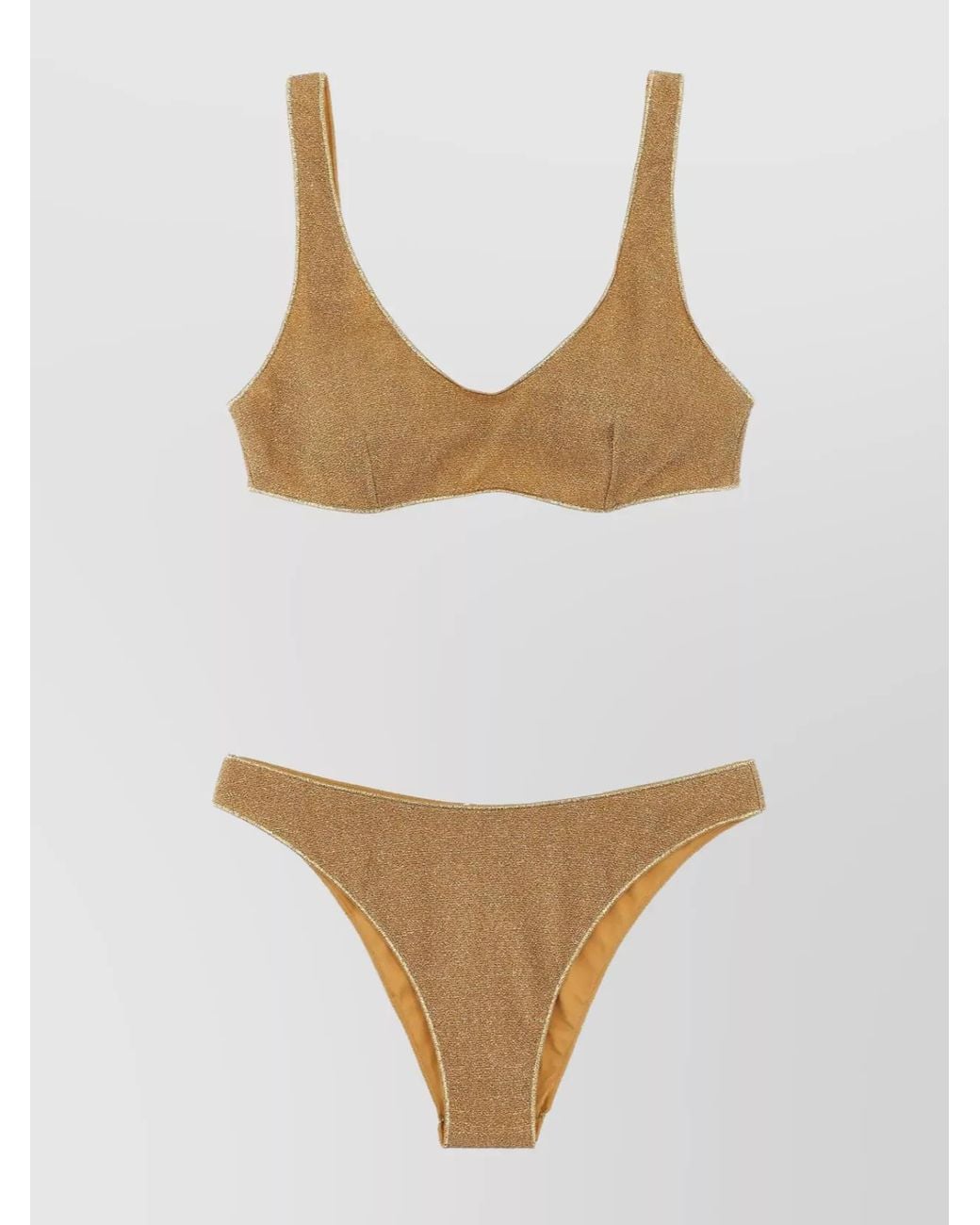 Oseree White Glitter Bikini Set