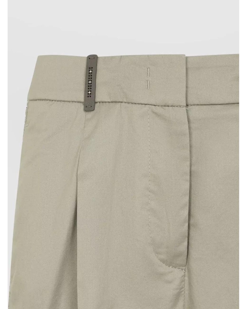 Peserico Natural Cotton Wide-Leg Trousers