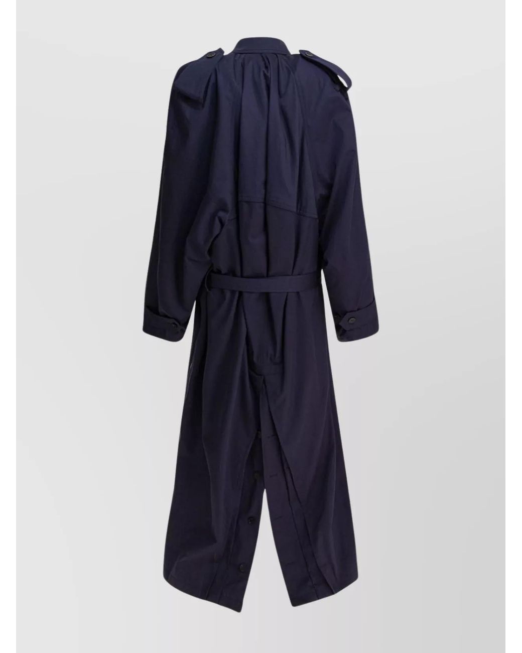 Balenciaga Blue Cotton Oversized Trench Coat