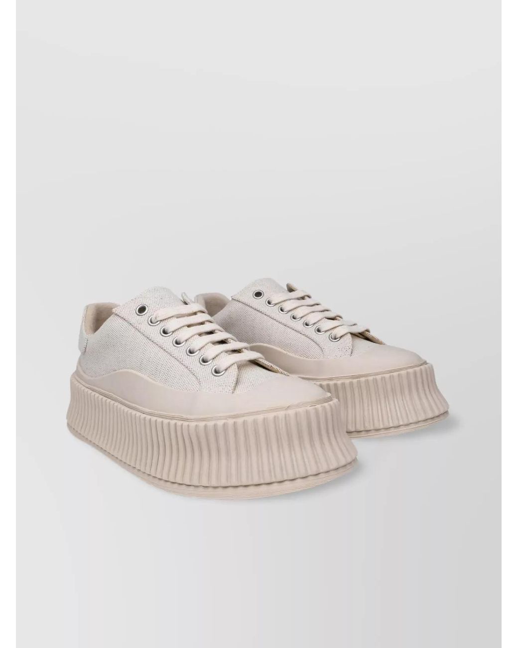 Jil Sander Natural Leather Low-Top Sneakers