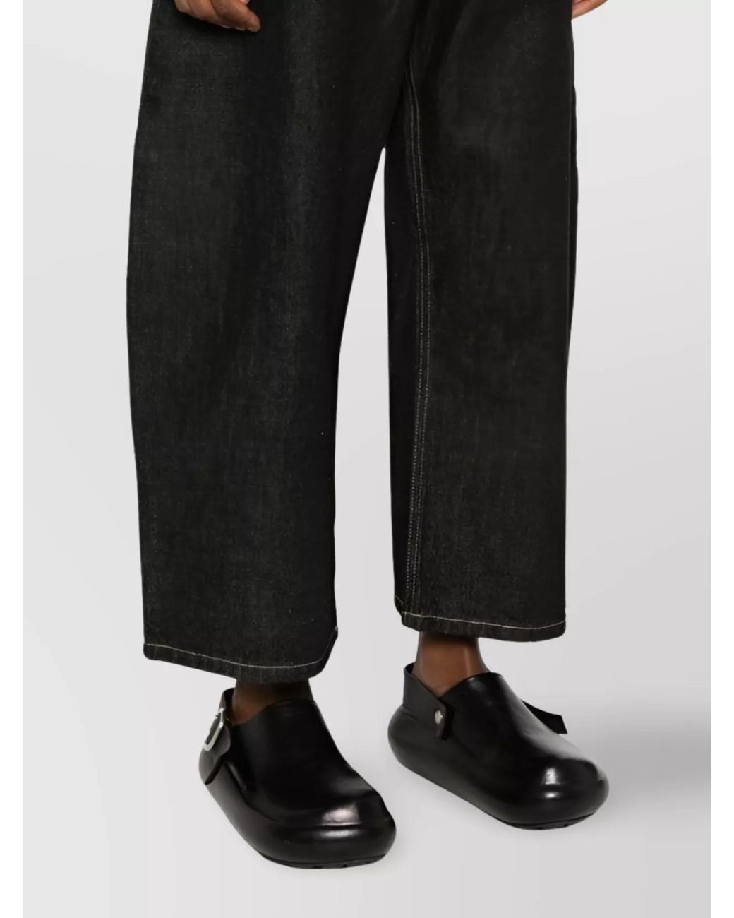 Studio Nicholson Black Denim High-Rise Cropped Wide-Leg Jeans