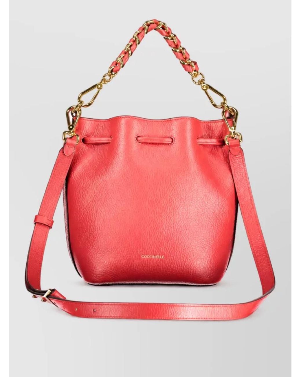 Coccinelle Red Leather Bucket Bag