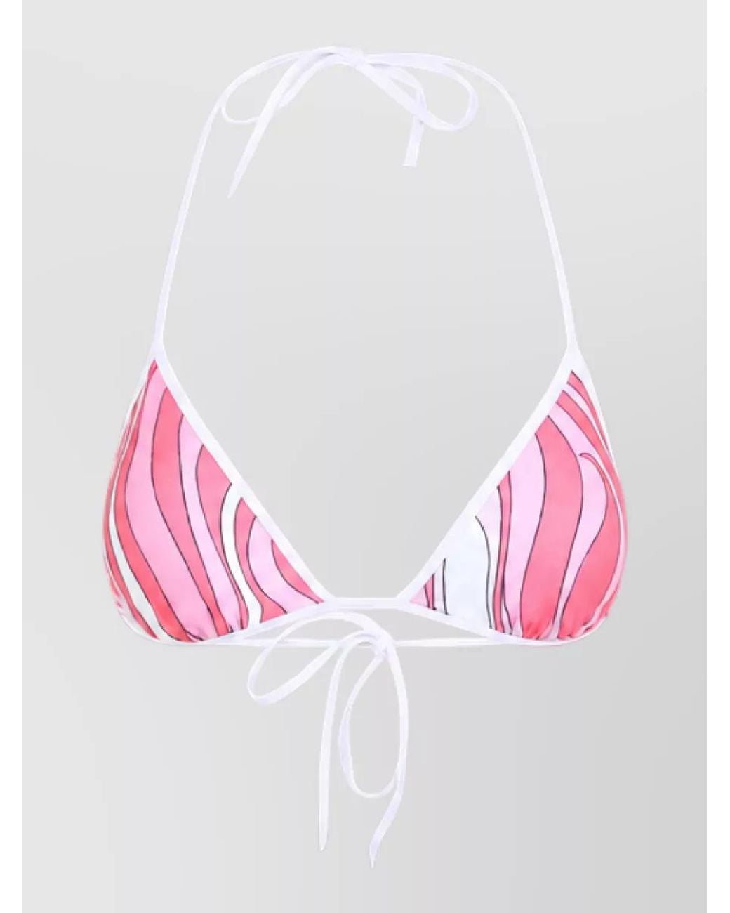 Emilio Pucci Pink Printed Triangle Bikini Top
