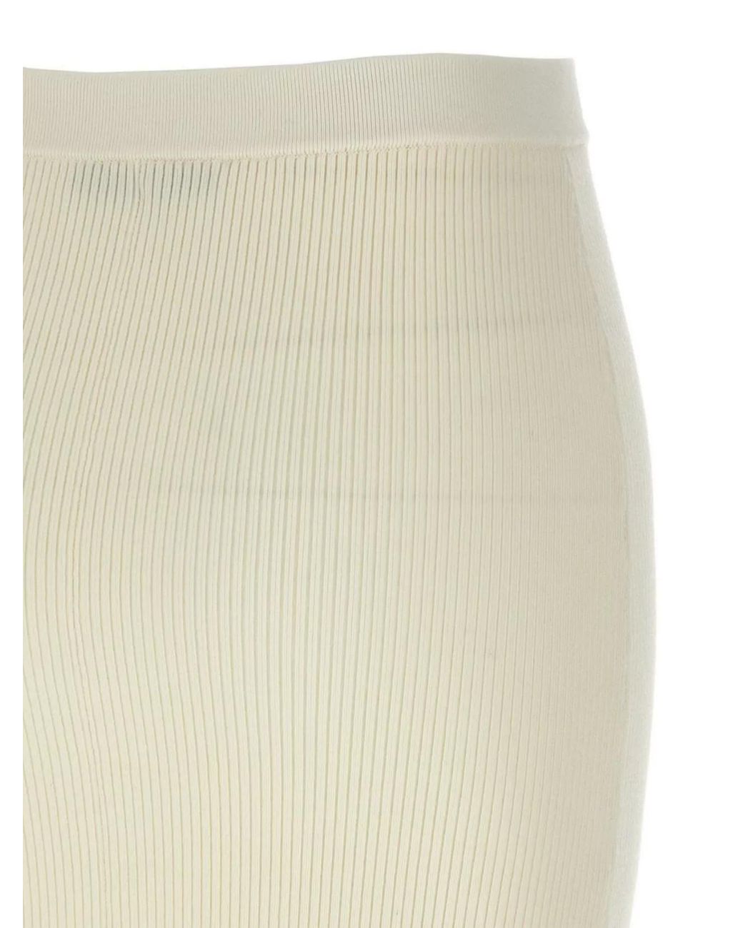 Alessandra Rich Natural Cashmere Midi Skirt