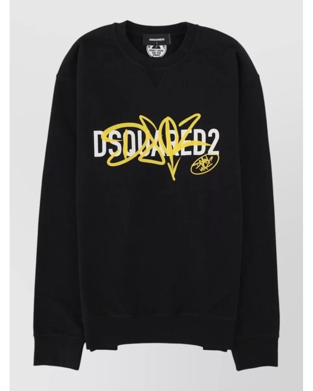 DSquared² Black Graffiti Print Cotton T-Shirt for men