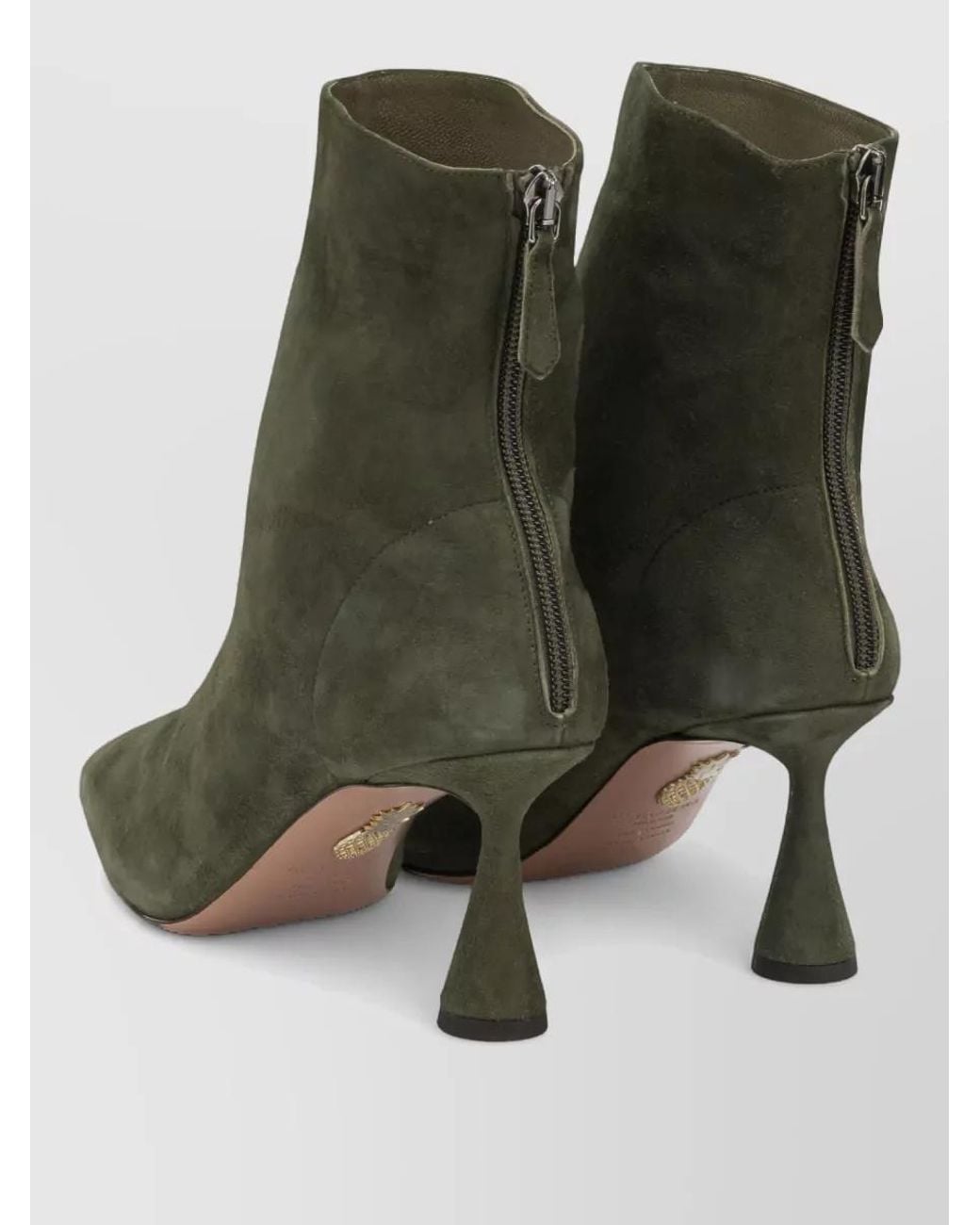 Aquazzura Green Suede Leather Ankle Boots