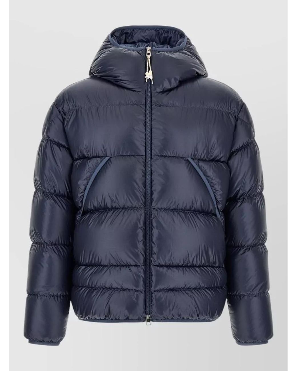 Moncler Blue Down Hooded Quilted Puffer Jacket for men