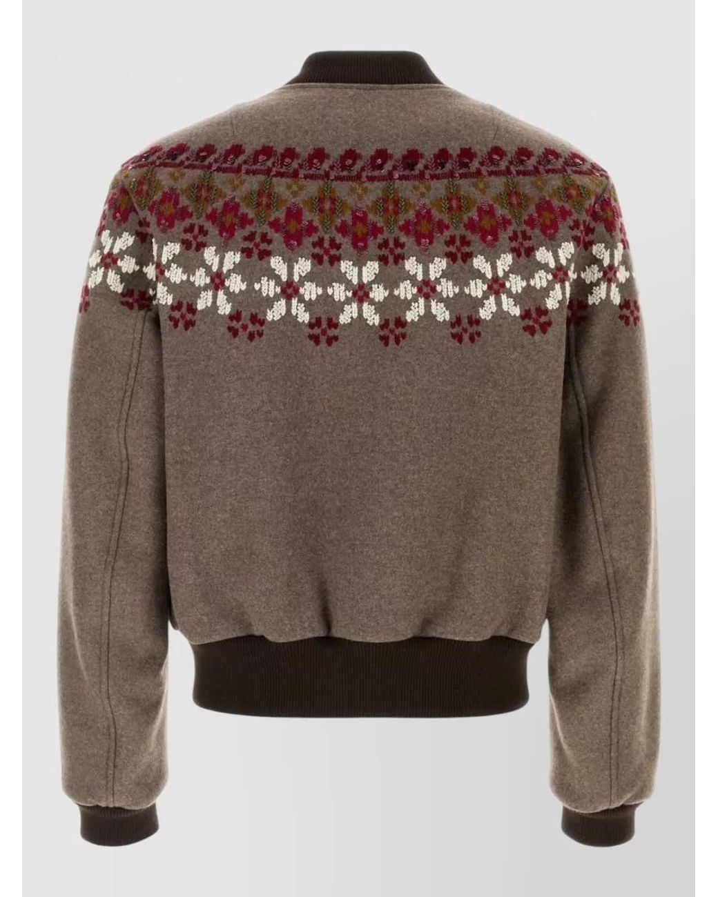 Dries Van Noten Brown Wool Blend Padded Bomber Jacket for men