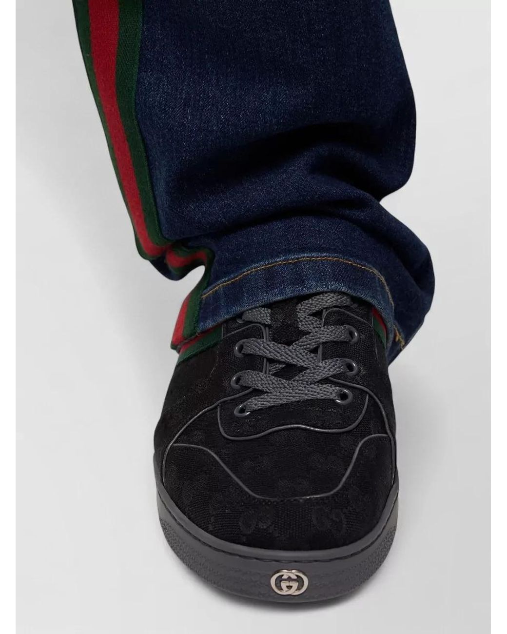 Gucci Gray Stretch Fabric Low-Top Sneakers for men