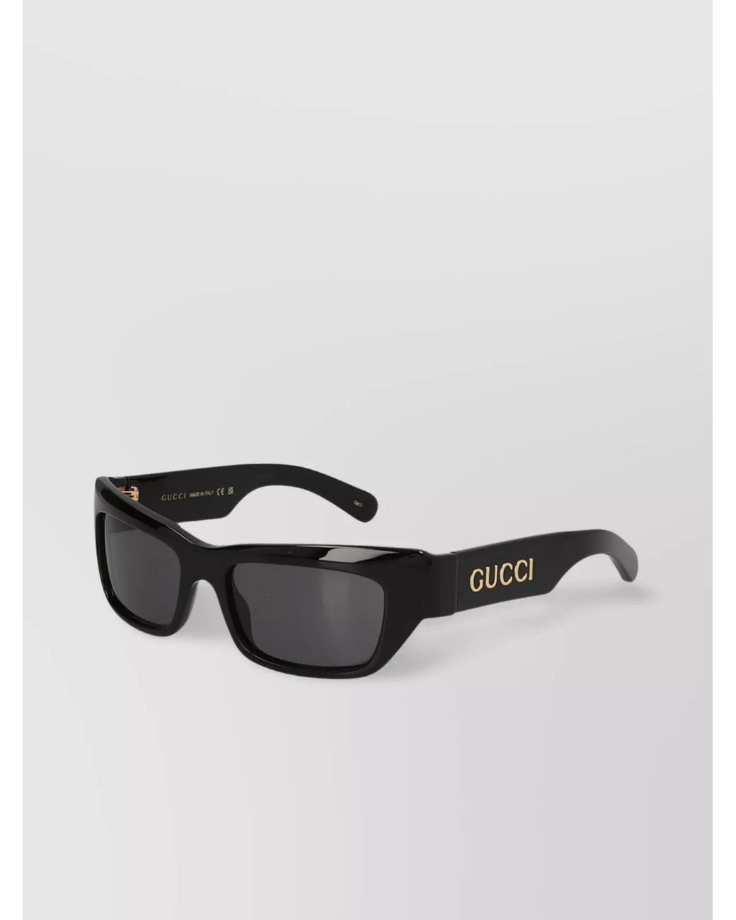 Gucci Black Acetate Rectangular Sunglasses