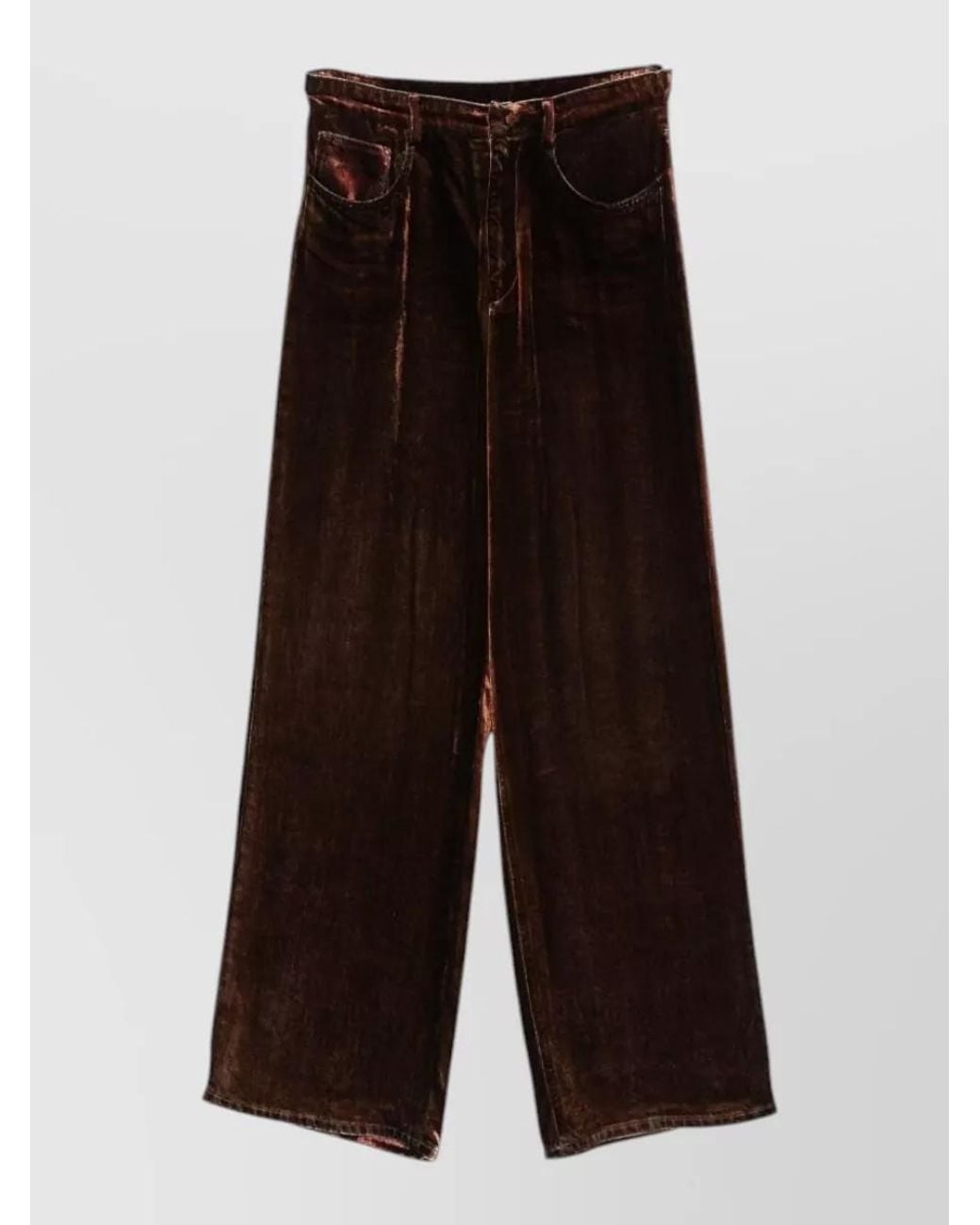 Pierre Louis Mascia White Velvet Wide-Leg Trousers