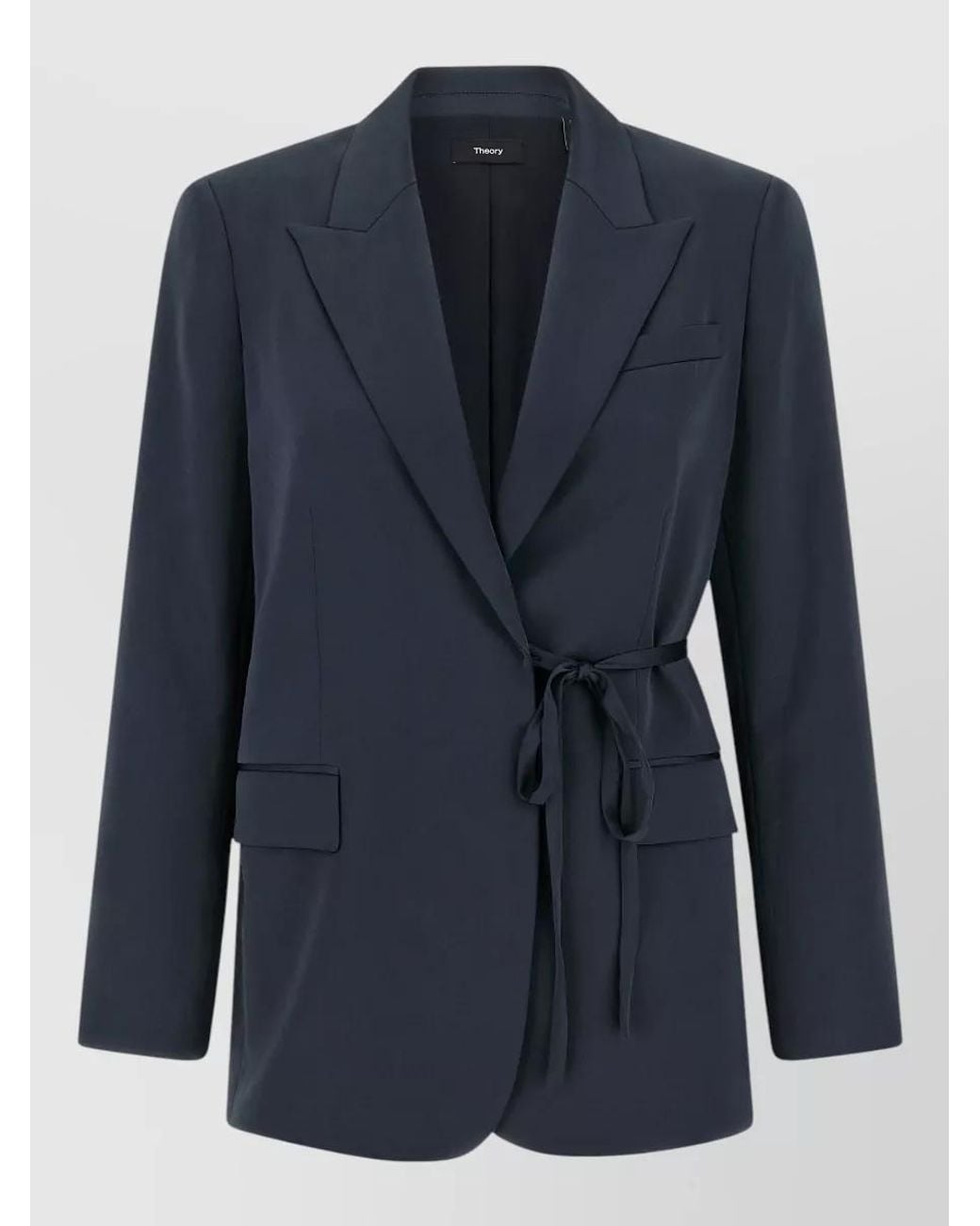 Theory Blue Double-Breasted Blazer