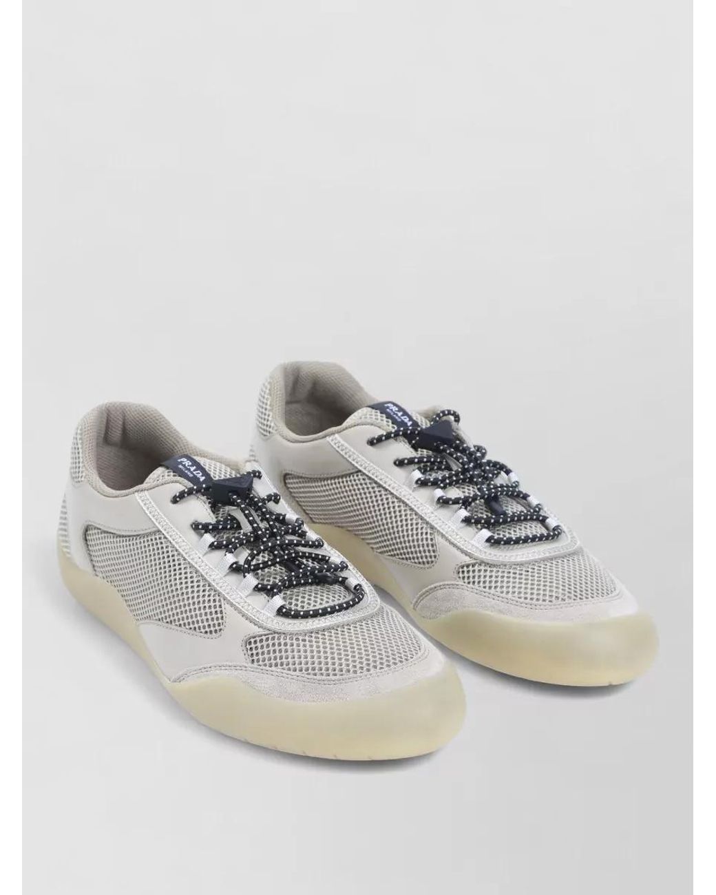 Prada Multicolor Leather And Mesh Low-Top Sneakers for men