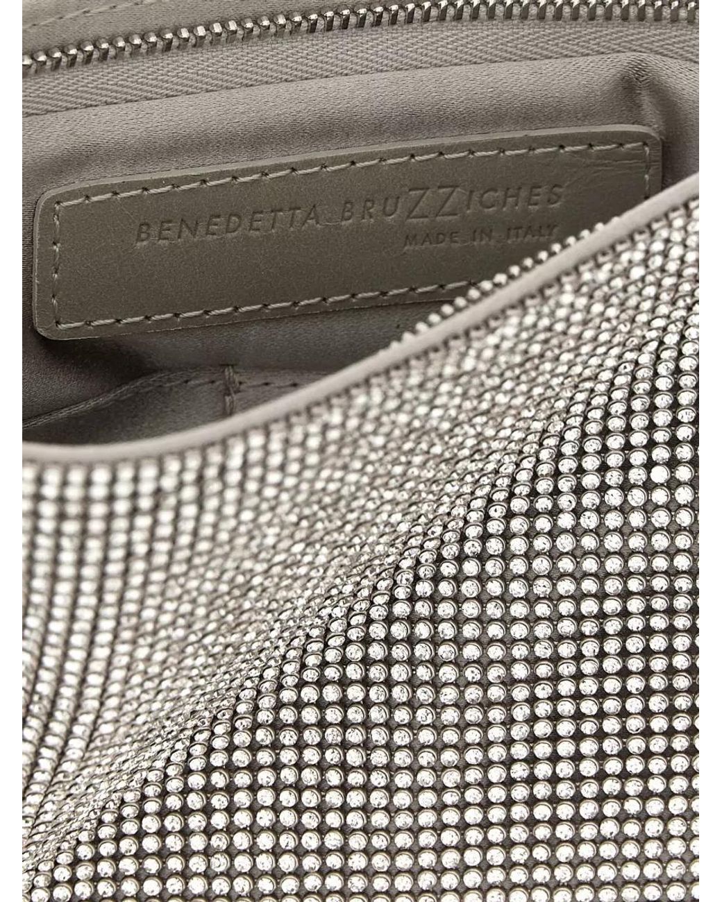 Benedetta Bruzziches Gray Crystal Clutch Bag