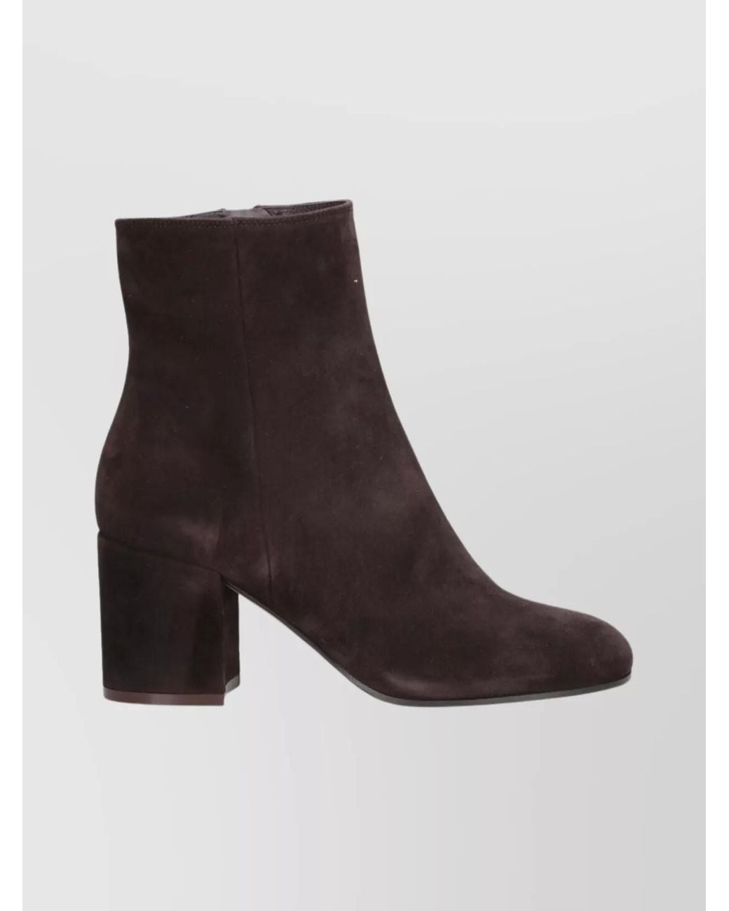 Gianvito Rossi Brown Suede Ankle Length Block Heel Boots